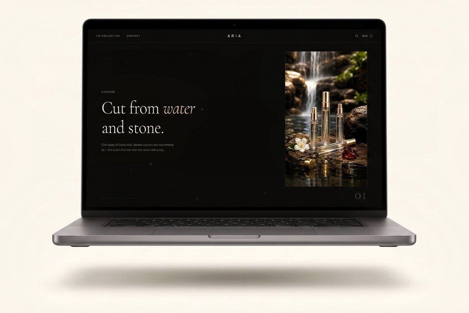 The Aria Scents website built by gdj.