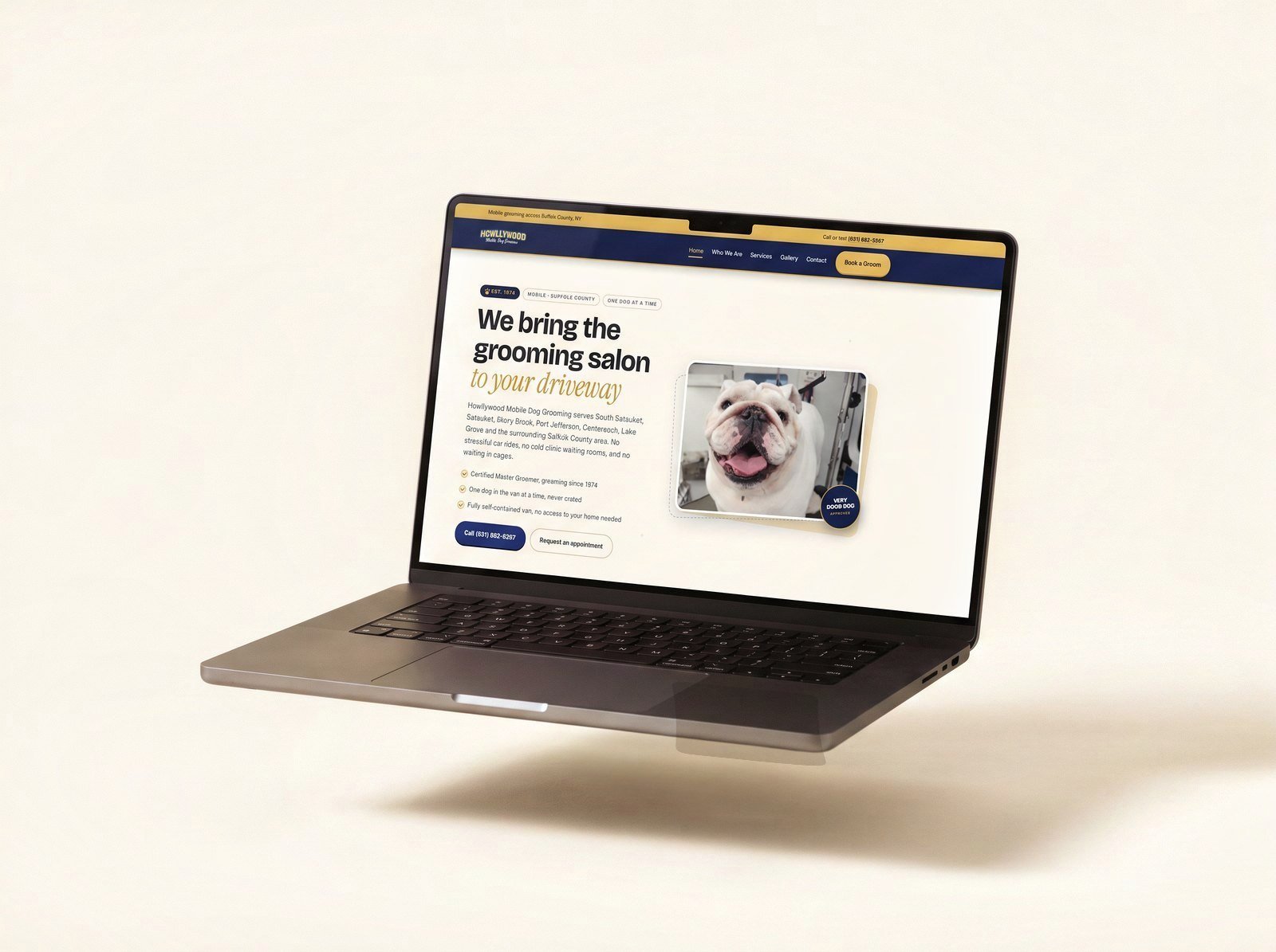Howllywood website on a laptop and phone