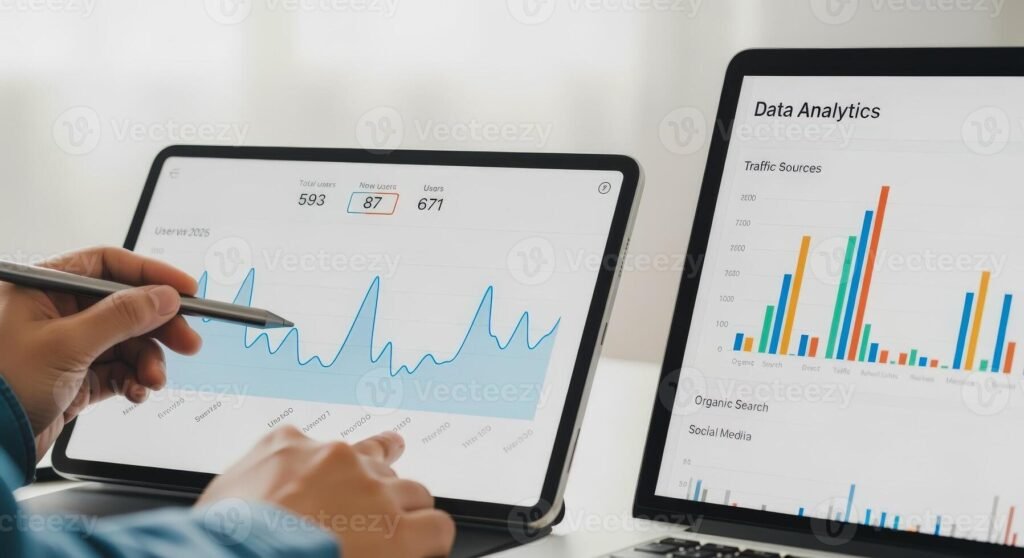 analyzing data on digital devices a modern business strategy for growth and optimization photo